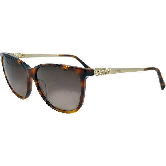 Swarovski SK0225 Womens Plastic Sunglass 52F Dark Havana 56-13 Dk Brown Gradient - Picture 1 of 5